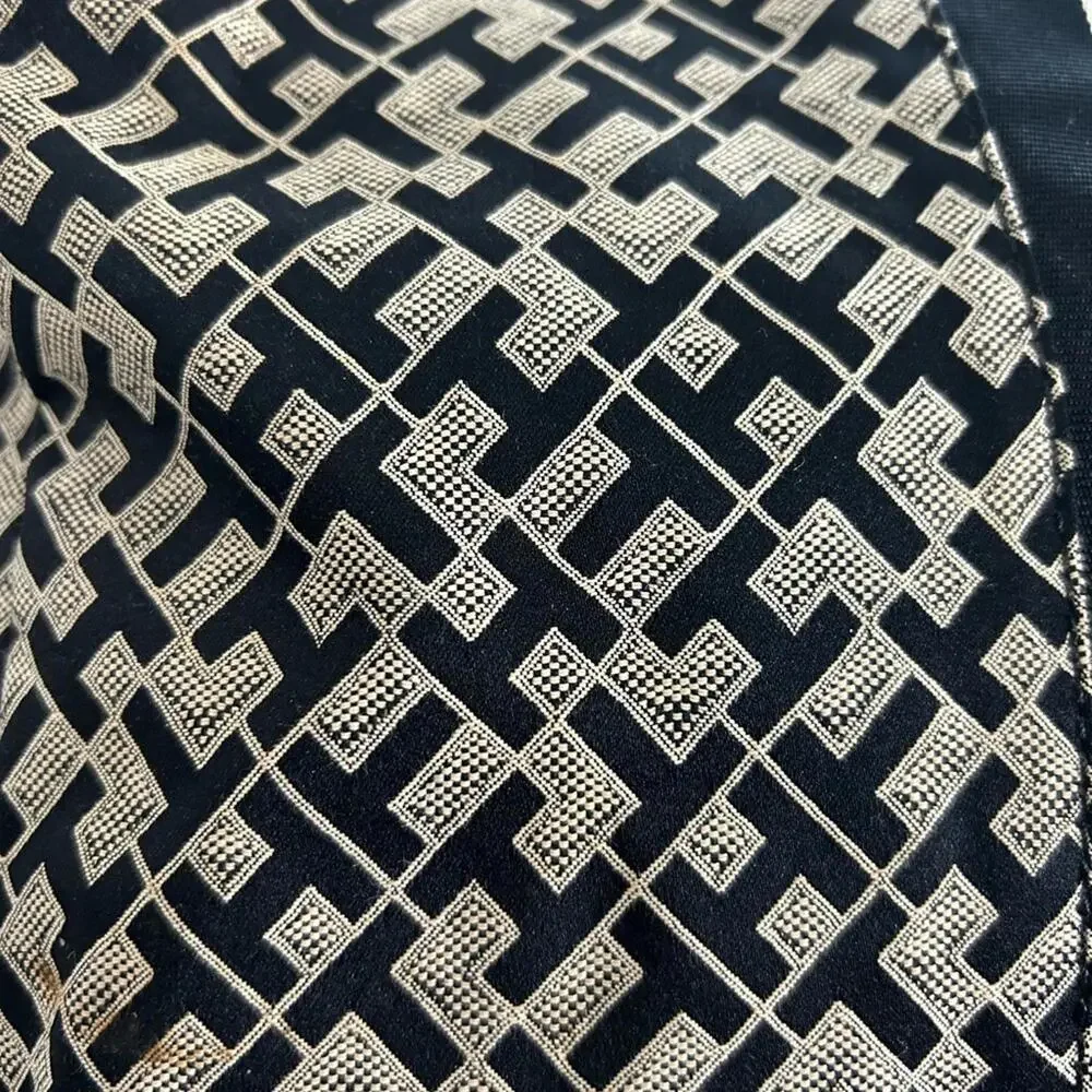 Tommy Hilfiger‎ Black and Cream Geometric Tote Y2K